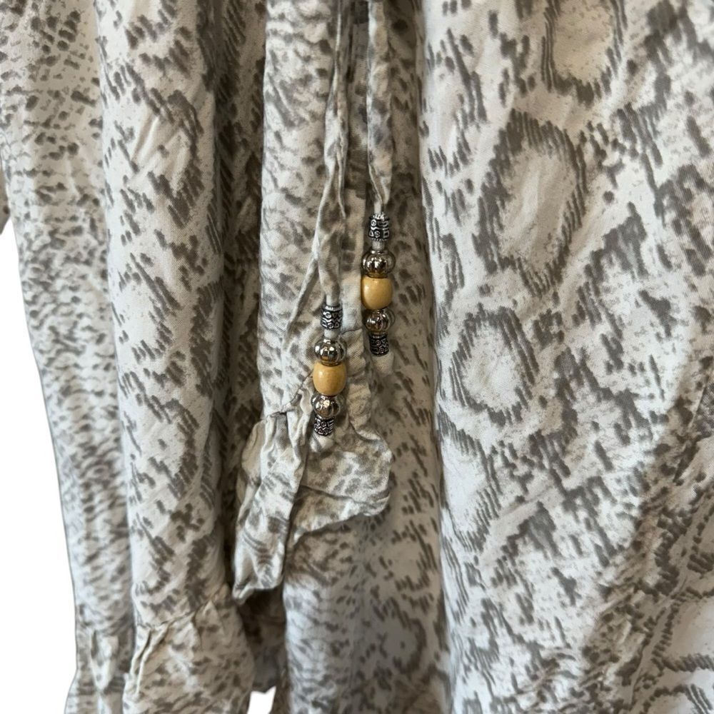 Blue Island Snakeskin Python Print Long Sleeved C… - image 4